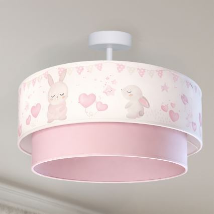 Brilagi - LED Kinder-Aufbau-Deckenleuchte BOBO 1xE27/60W/230V Ø 40 cm creme/rosa/Häschen