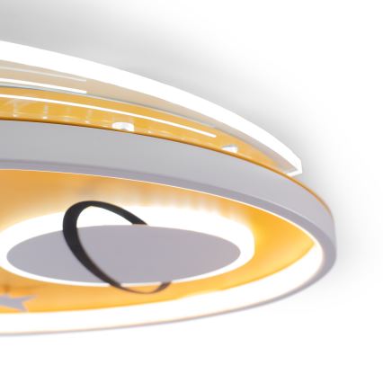 Brilagi - LED-Kinder-Deckenleuchte STARSHIP LED/64W/230V 3000/4500/6000K gelb