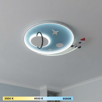 Brilagi - LED Kinder-Deckenleuchte STARSHIP LED/64W/230V 3000/4500K blau