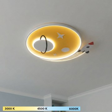 Brilagi -LED Kinder-Deckenleuchte STARSHIP LED/64W/230V 3000/4500K gelb