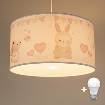 Brilagi - LED-Kinder-Hängeleuchte mit Kabel BOBO 1xE27/60W/230V Ø 35 cm weiß/Tiermotive