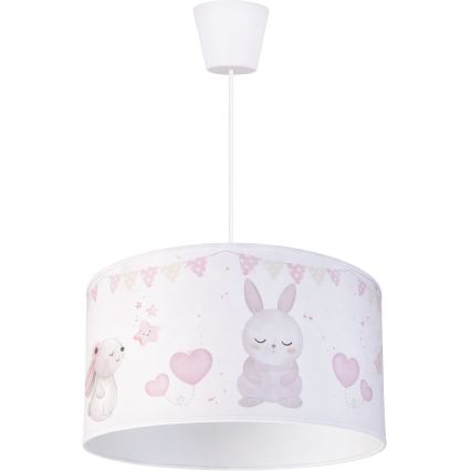 Brilagi - LED-Kinder-Hängeleuchte mit Kabel BOBO 1xE27/60W/230V Ø 35 cm weiß/Tiermotive
