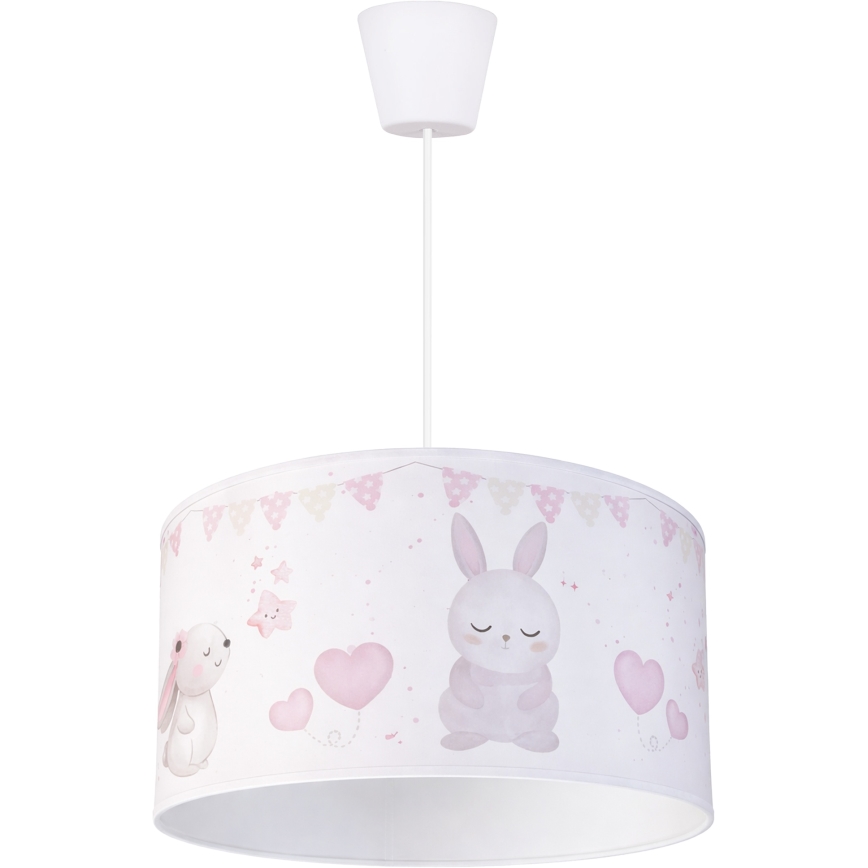 Brilagi - LED-Kinder-Hängeleuchte mit Kabel BOBO 1xE27/60W/230V Ø 35 cm weiß/Tiermotive