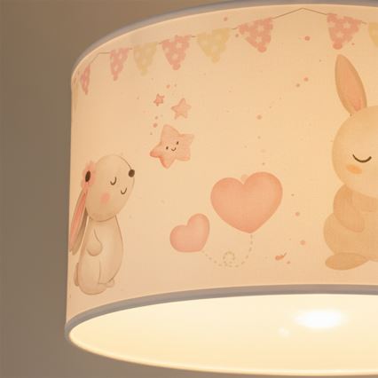 Brilagi - LED-Kinder-Hängeleuchte mit Kabel BOBO 1xE27/60W/230V Ø 35 cm weiß/Tiermotive