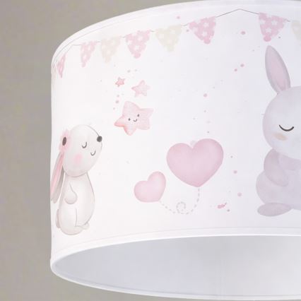 Brilagi - LED-Kinder-Hängeleuchte mit Kabel BOBO 1xE27/60W/230V Ø 35 cm weiß/Tiermotive