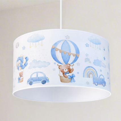 Brilagi - LED Kinder-Pendelleuchte an Kabel BOBO 1xE27/10W/230V Ø 35 cm blau mit Bärchen