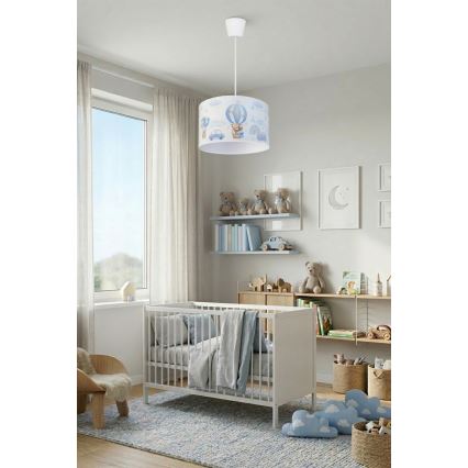 Brilagi - LED Kinder-Pendelleuchte an Kabel BOBO 1xE27/60W/230V Ø 35 cm blau mit Bärchen