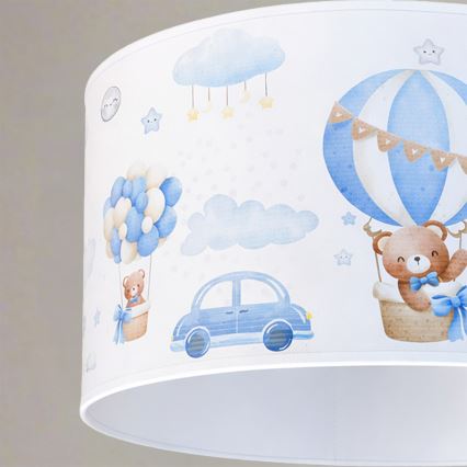 Brilagi - LED Kinder-Pendelleuchte an Kabel BOBO 1xE27/60W/230V Ø 35 cm blau mit Bärchen