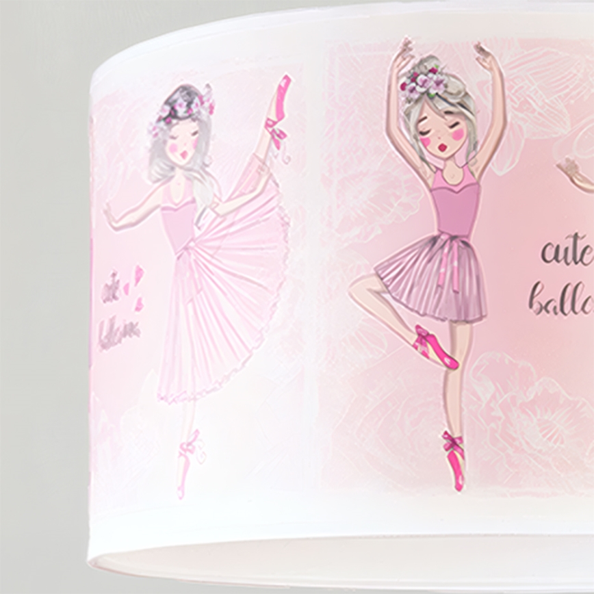 Brilagi - LED-Kinder-Pendelleuchte an Kabel BOBO 1xE27/60W/230V Ø 35 cm rosa/Ballerina-Motive