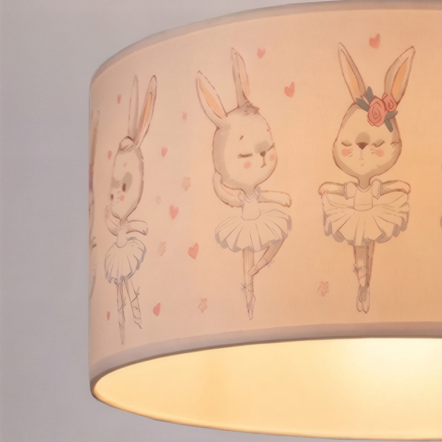 Brilagi - LED-Kinder-Pendelleuchte an Kabel BOBO 1xE27/60W/230V Ø 35 cm weiß/Häschen