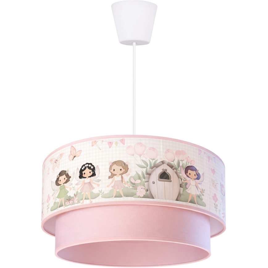 Brilagi - LED-Kinder-Pendelleuchte an Kabel BOBO 1xE27/60W/230V Ø 40 cm rosa/Feen