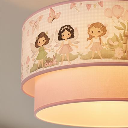 Brilagi - LED-Kinder-Pendelleuchte an Kabel BOBO 1xE27/60W/230V Ø 40 cm rosa/Feen