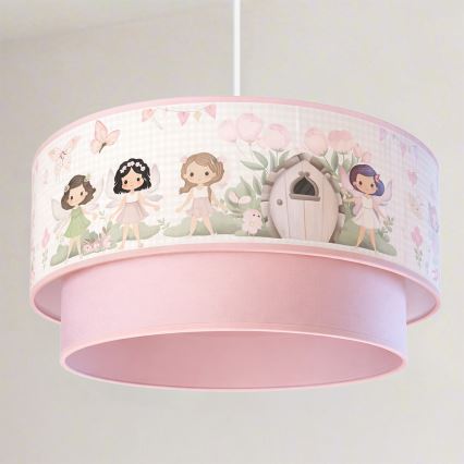 Brilagi - LED-Kinder-Pendelleuchte an Kabel BOBO 1xE27/60W/230V Ø 40 cm rosa/Feen