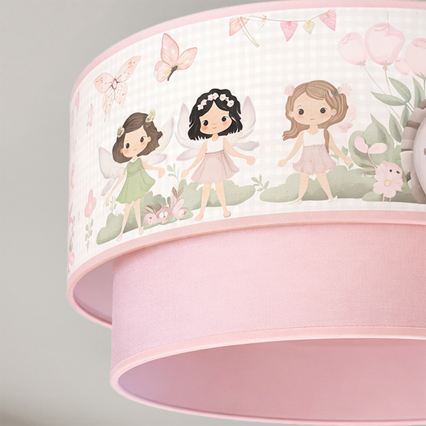 Brilagi - LED-Kinder-Pendelleuchte an Kabel BOBO 1xE27/60W/230V Ø 40 cm rosa/Feen