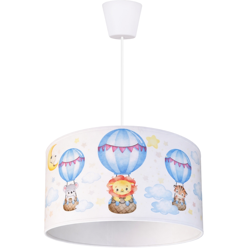 Brilagi - LED Kinder-Pendelleuchte an Schnur BOBO 1xE27/60W/230V Ø 35 cm weiß/Tiermotive