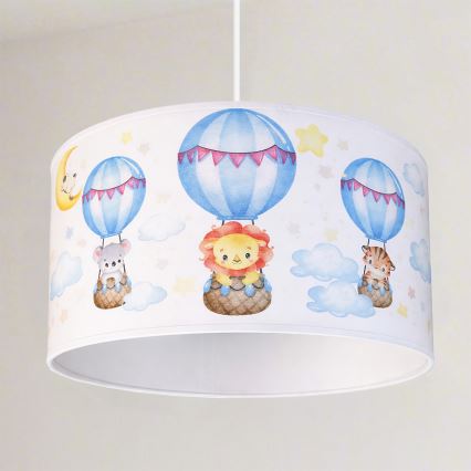 Brilagi - LED Kinder-Pendelleuchte an Schnur BOBO 1xE27/60W/230V Ø 35 cm weiß/Tiermotive