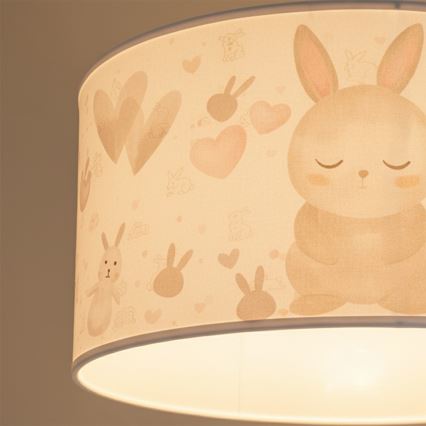 Brilagi - LED Kinder-Pendelleuchte an Seil BOBO 1xE27/60W/230V pr. 35 cm weiß/Häschen