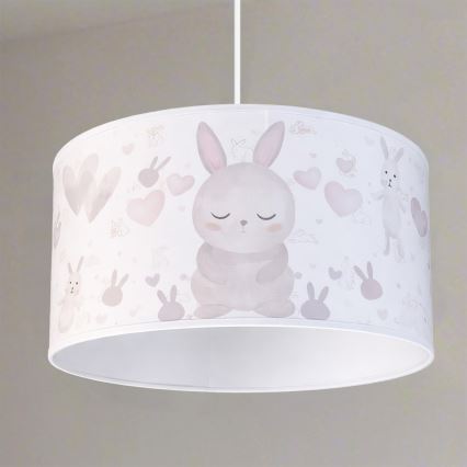 Brilagi - LED Kinder-Pendelleuchte an Seil BOBO 1xE27/60W/230V pr. 35 cm weiß/Häschen