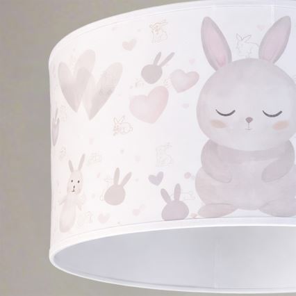 Brilagi - LED Kinder-Pendelleuchte an Seil BOBO 1xE27/60W/230V pr. 35 cm weiß/Häschen