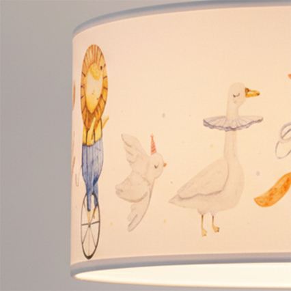 Brilagi - LED-Kinder-Pendelleuchte BOBO 1xE27/60W/230V Ø 35 cm weiß/Tiermotive