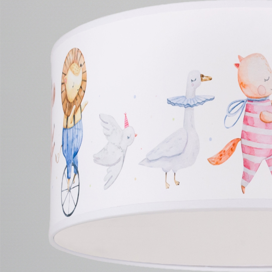 Brilagi - LED-Kinder-Pendelleuchte BOBO 1xE27/60W/230V Ø 35 cm weiß/Tiermotive