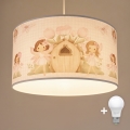 Brilagi - LED-Kinder-Pendelleuchte mit Kabelaufhängung BOBO 1xE27/60W/230V Ø 35 cm rosa/Feenmotiv