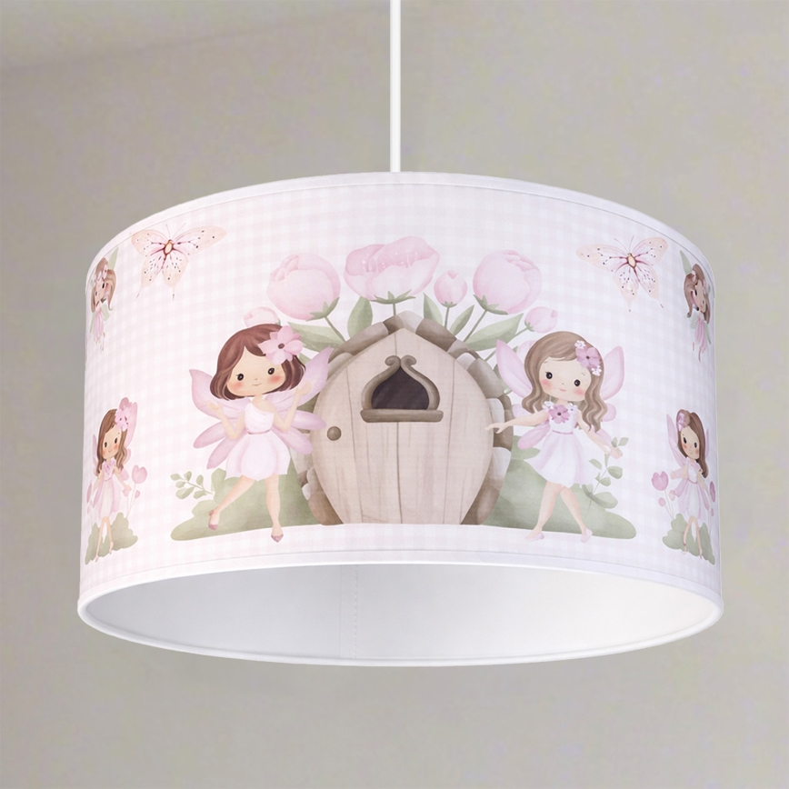 Brilagi - LED-Kinder-Pendelleuchte mit Kabelaufhängung BOBO 1xE27/60W/230V Ø 35 cm rosa/Feenmotiv