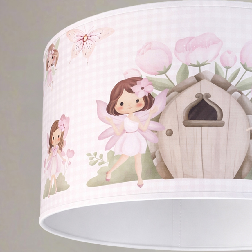 Brilagi - LED-Kinder-Pendelleuchte mit Kabelaufhängung BOBO 1xE27/60W/230V Ø 35 cm rosa/Feenmotiv