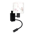 BRILAGI - LED-Kinder-Wandleuchte BOBO, flexibel, 1x E27/25W/230V + LED/3W, schwarz/cremefarben/Häschen