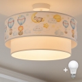Brilagi - LED Kinderzimmer-Deckenleuchte BOBO 1xE27/10W/230V Ø 40 cm weiß/beige/Tiermotive