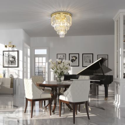 Brilagi - LED-Kristall-Deckenleuchte MOZART 5xE14/40W/230V Ø 40 cm, goldfarben