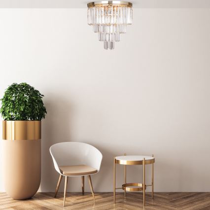 Brilagi - LED-Kristall-Deckenleuchte MOZART 5xE14/40W/230V Ø 40 cm, goldfarben