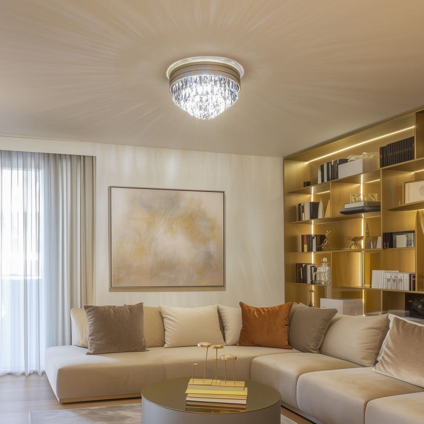 Brilagi - LED Kristall-Deckenleuchte VELURE 5xE14/40W/230V golden