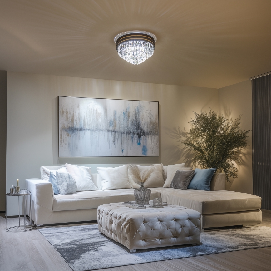 Brilagi - LED-Kristall-Deckenleuchte VELURE 5xE14/40W/230V Ø 46 cm schwarz