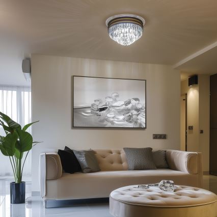 Brilagi - LED-Kristall-Deckenleuchte VELURE 5xE14/40W/230V Ø 46 cm schwarz