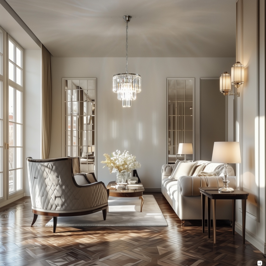 Brilagi - LED Kristall-Kronleuchter an Kette MOZART 4xE14/40W/230V glänzendes Chrom