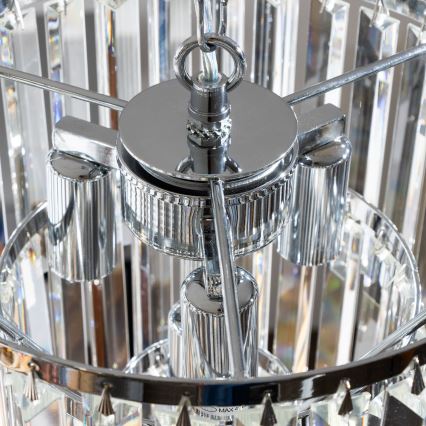 Brilagi - LED Kristall-Kronleuchter an Kette MOZART 4xE14/40W/230V glänzendes Chrom