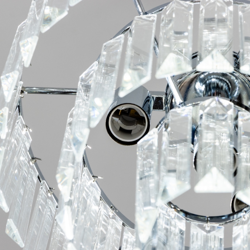 Brilagi - LED Kristall-Kronleuchter an Kette MOZART 4xE14/40W/230V glänzendes Chrom