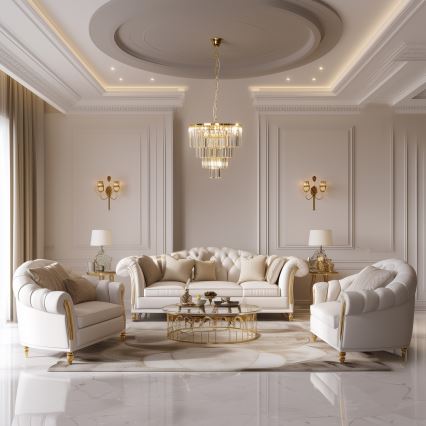 Brilagi - LED Kristall-Kronleuchter an Kette MOZART 5xE14/40W/230V golden