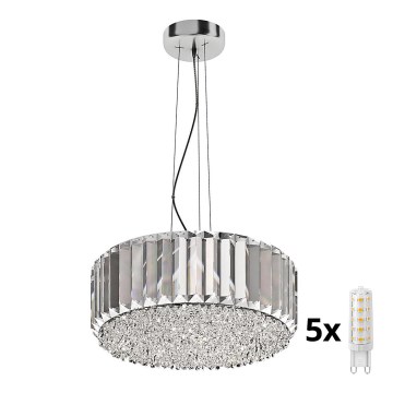 Brilagi - LED Kristall-Kronleuchter an Schnur GLAMOUR 5xG9/42W/230V