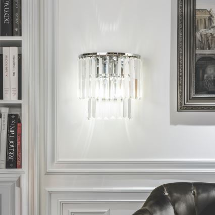 Brilagi - LED Kristall-Wandleuchte MOZART 2xE14/40W/230V glänzendes Chrom