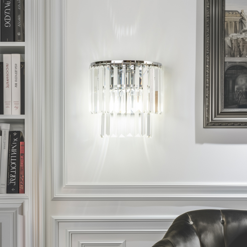 Brilagi - LED Kristall-Wandleuchte MOZART 2xE14/40W/230V glänzendes Chrom