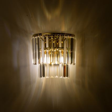 Brilagi - LED Kristall-Wandleuchte MOZART 2xE14/40W/230V golden