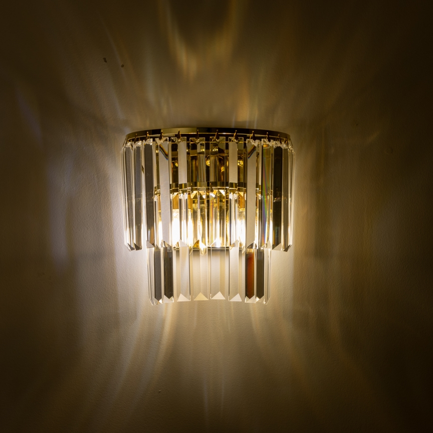 Brilagi - LED Kristall-Wandleuchte MOZART 2xE14/40W/230V golden