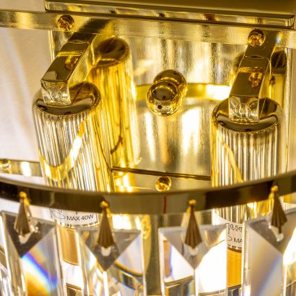 Brilagi - LED Kristall-Wandleuchte MOZART 2xE14/40W/230V golden