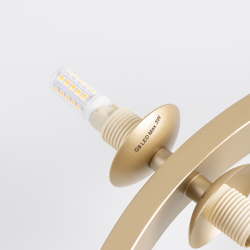 Brilagi - LED-Kronleuchter an Aufhängung MILLA 15xG9/3W/230V golden/rauchig