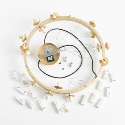 Brilagi - LED-Kronleuchter an Aufhängung MILLA 15xG9/3W/230V golden/rauchig