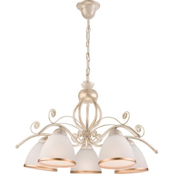 Brilagi - LED-Kronleuchter an Kette ANTICO 5xE27/60W/230V 3000K weiße Patina