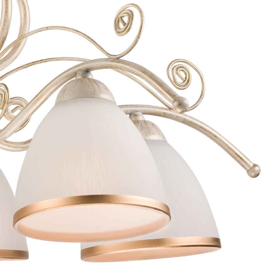 Brilagi - LED-Kronleuchter an Kette ANTICO 5xE27/60W/230V 3000K weiße Patina