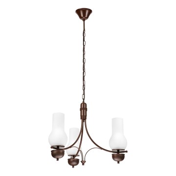 Brilagi - LED-Kronleuchter an Kette COTTAGE 3xE14/40W/230V Buche/braun/weiß